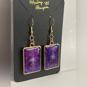 Galaxy Inspired earrings- Handmade by Ruby Reyna Arts